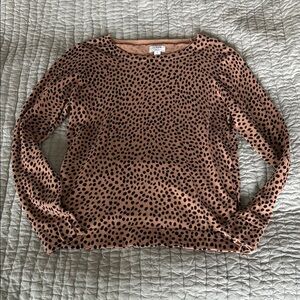 J. Crew Brown Tan Fitted Long Sleeve Sweatshirt